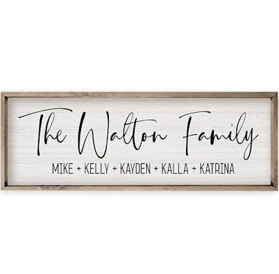 Personalized Framed Wooden Family Name Sign