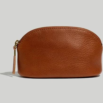 The Leather Makeup Pouch in English Saddle - Size ONE S | Madewell