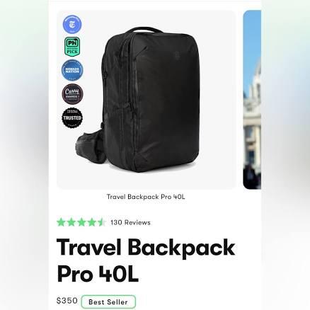 Tortuga Travel Backpack Pro 40L