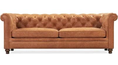 Poly & Bark Lyon 87" Full Grain Genuine Italian Leather Sofa