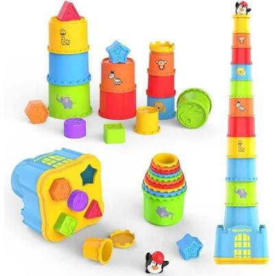 "Moontoy Baby Stacking Nesting Cups Educational Bath Toy