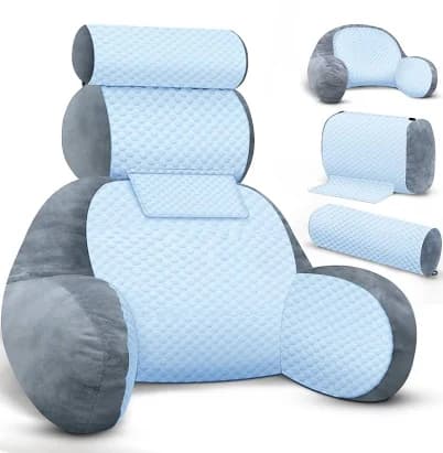 GENTRALULLABY Adjustable Large Back Pillow for Bed Sitting Up-Ergonomic Back, Neck, and Lumbar Support Pillow-Reading Pillow-Bed Pillow for Sitting