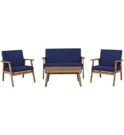 Stinson Mid Century 4 Piece Outdoor Patio Furniture Set by World Market