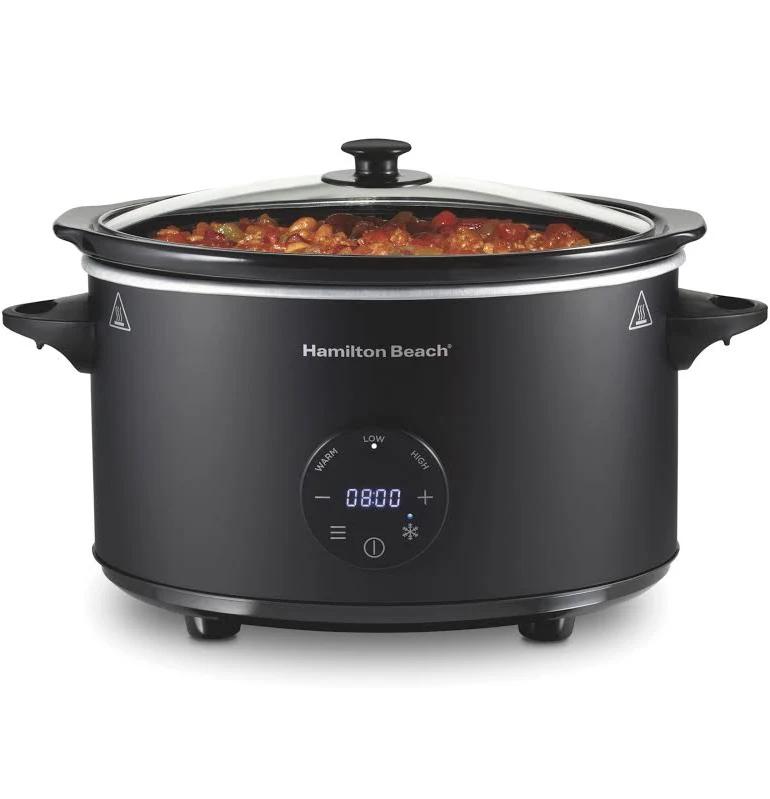 Hamilton Beach 6 Quart Set & Forget Programmable Slow Cooker with Defrost Function