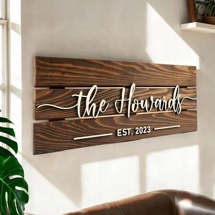 Personalized and Custom Solid Rustic Wood Name Sign