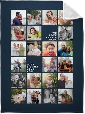 Plush Fleece Photo Blankets: Grid Gallery Of Twenty Two | 60x80 | Multicolor | Customized | Shutterfly