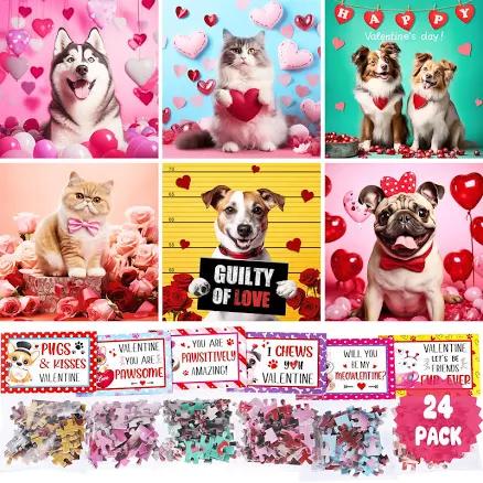 Partylamb Valentines Day Gifts Cat Dog Jigsaw Puzzles