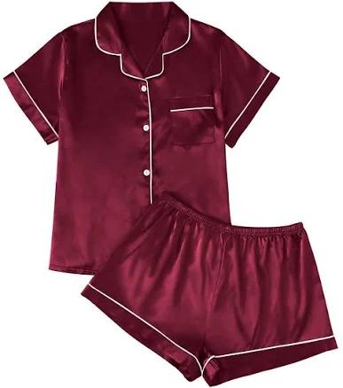 LILLUSORY Women's Silk Satin Pajama Set