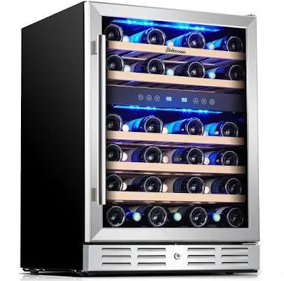 Kalamera 24 in. Built-in 46 Bottle Dual Zone Wine Cooler