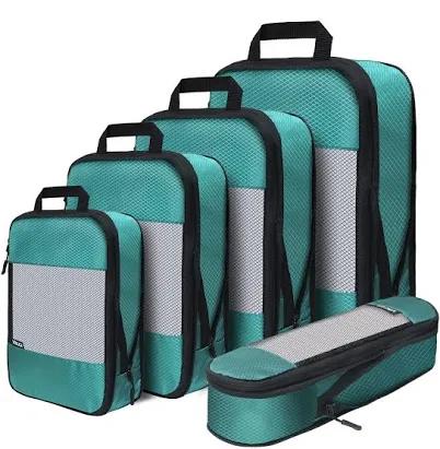 Compression Packing Cubes for Travel,5 Set of Packing Cubes for Suitcases,Compression Packing Cubes for Carry on,Travel Bags Organizer for Luggage