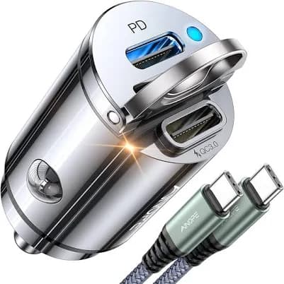 36W Car Faster Charge with Type C Cable