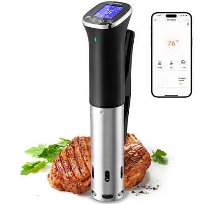 Inkbird WIFI Sous Vide Cooker ISV-300W, 1000 Watts Sous-Vide Machine with 14 Preset Recipes, 3D Fast-Heating Thermal Immersion Circulator with Timer