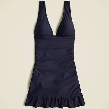J.Crew Women's Ruched V-Neck Swim Dress