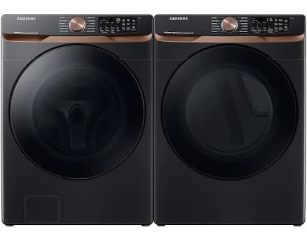 Samsung Extra Large Capacity Smart Front Load Washer and Electric Dryer Set with Super Speed Wash, Black - Laundry Washing Machine