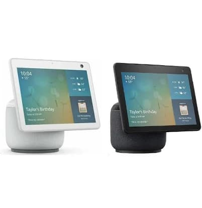 Amazon 2 Echo Show 10 HD Smart Displays with Motion and Alexa - (1) Charcoal and (1) Glacier White (3rd Generation) | Nebraska Furniture Mart