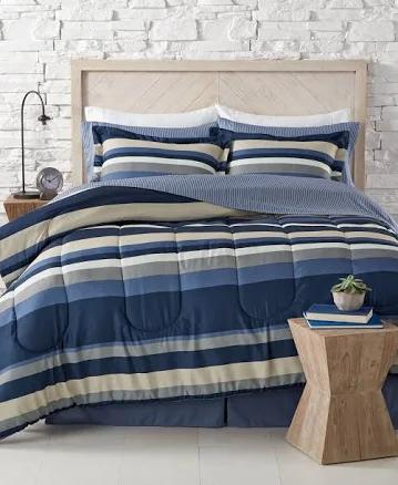 Macy's Austin Stripe/ Solid Reversible Comforter Set