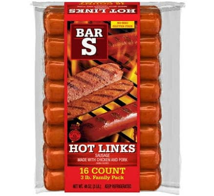 Bar-S Foods Gluten Free Fully Cooked Hot Links Sausage Family Pack