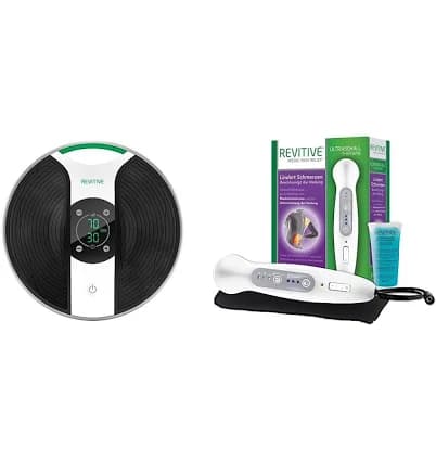 Revitive Medic circulatory stimulator & ultrasound therapy: relieves pain in muscular injuries symptoms and strains.Ideal ultrasound handwear for hom