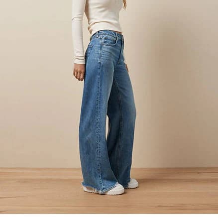 Ae Dreamy Drape Super High-Waisted Baggy Wide-Leg Jean