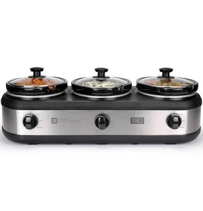 Tru 1.5-qt Triple Buffet Slow Cooker