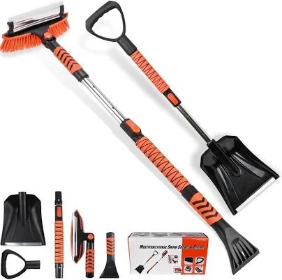 Qunlei 42" Extendable Snow Brush, Ice Scraper, and Snow Shovel