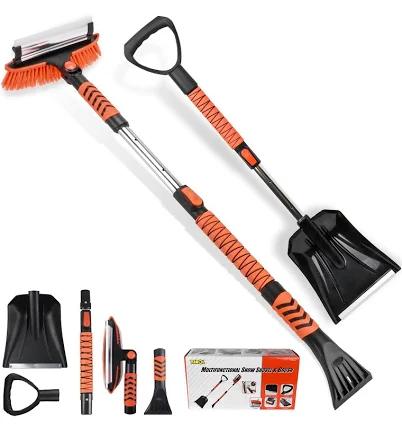 Qunlei 42" Extendable Snow Brush, Ice Scraper, and Snow Shovel