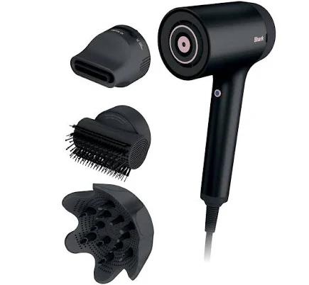 SHARK HD125CO Hair Blow Dryer HyperAIR Fast-Drying with IQ 2-in-1 Concentrator, IQ Styling Brush & IQ Curl-Defining Diffuser Attachments, Black