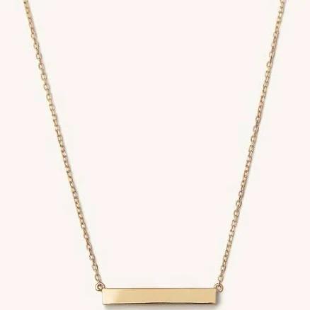 Mejuri 14K Yellow Gold Horizontal Engravable Bar Necklace