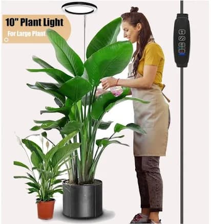 10" Grow Lights for Indoor Plants Full Spectrum, Indoor Plant Light for Indoor Growing with 160LEDs,Height Adjustable Led Grow Light for Large Plant