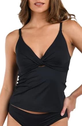 La Blanca Twist Front Tankini Top