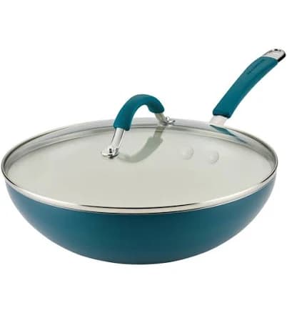 Rachael Ray Cucina Ceramic Nonstick Stir Fry Pan with Lid