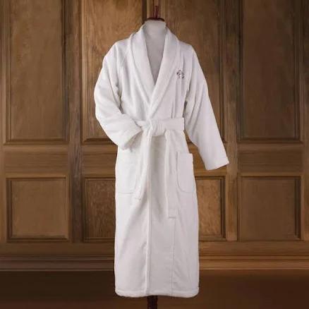 Hammacher Schlemmer Monogrammed Genuine Turkish Cotton Bathrobe