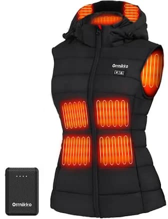 Orrnikko Women's Heated Vest with Detachable Heated Hood