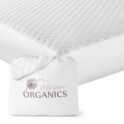 Whisper Organics Organic Cotton Quilted Mattress Pad Protector