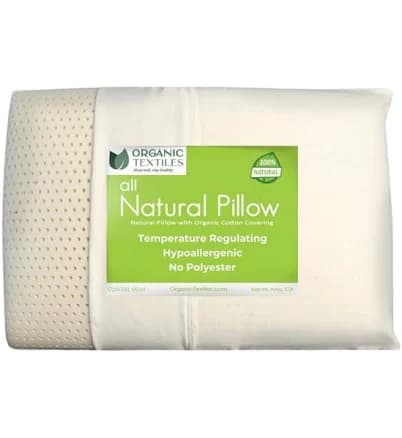 OrganicTextiles All Natural Latex Pillow with Organic Cotton Outer Covering