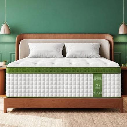 Bedstory Queen Mattress 14 Inch Gel Memory Foam Hybrid Mattress in a Box