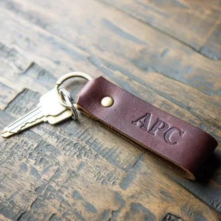 Personalized Tucker Leather Keychain