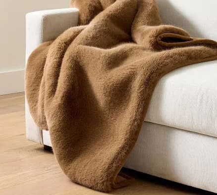 Pottery Barn Mink Faux Fur Throw Blanket