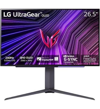 LG 27" UltraGear OLED QHD 240Hz 0.03ms HDR True Black 400 Gaming Monitor with G-Sync Compatible and FreeSync Premium Pro