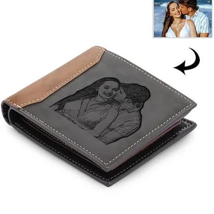 Personalized Engraved Leather Bifold Wallet for Men