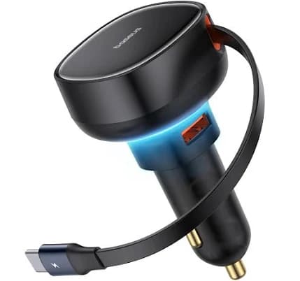 Baseus 60W Retractable USB C Car Charger