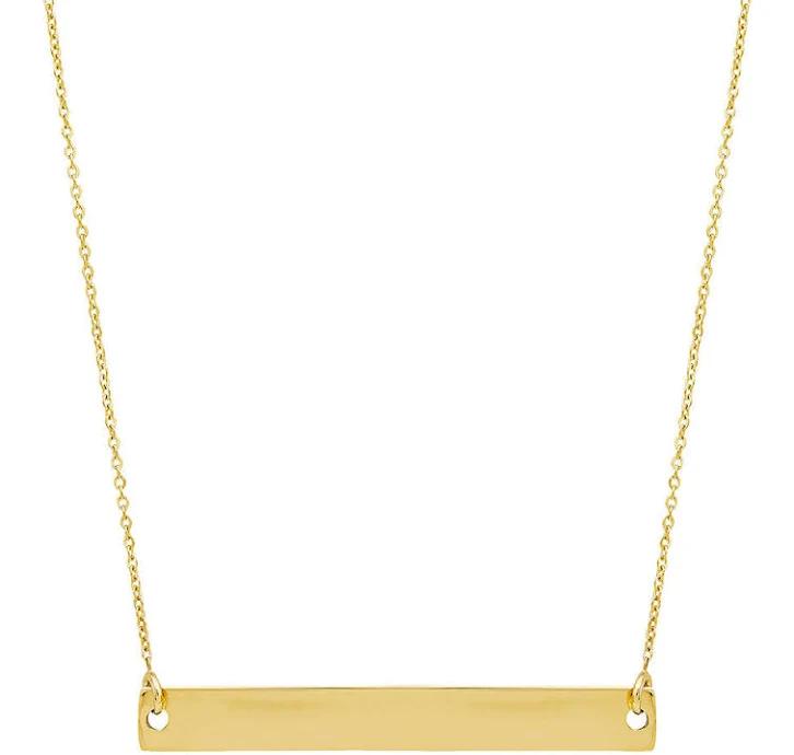 Unbranded 14kt Yellow Gold Bar Nameplate 18in Necklace Women's