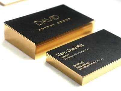 100 Luxury Gold foil Business Cards Design and Print, QR Calling Cards with holographic foil stamping, custom black Premium business card