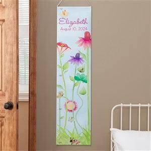 Personalized Growth Chart for Girls - Flowers & Butterflies