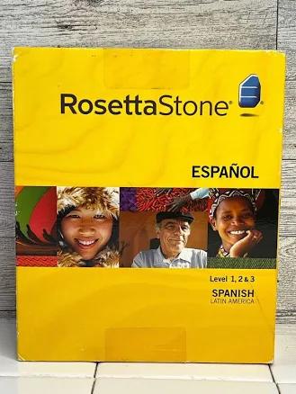 Rosetta Stone Espanol Level 1, 2 & 3 Spanish Software CD's Includes Headset