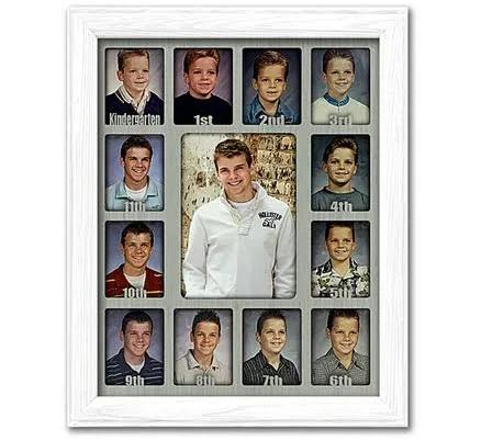 School Years Picture Frame Collage - Clockwise - 11x14 dark gray