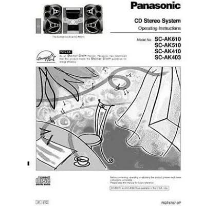 Everyinstructionmanual Panasonic Sa-ak403 Sa-ak410 Sa-ak510 Sa-ak610 CD Stereo Instruction Manual Reprint
