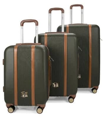 Badgley Mischka Mia 3 Piece Expandable Retro Luggage Set