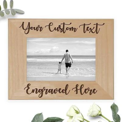 Custom Frame, Personalized Picture Frame, Personalized Valentines Gift, Wood Photo Frame Custom Engraved Text, Personalized Wedding Gift