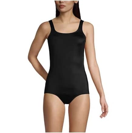 Lands' End Women's Tummy Control Tugless Sporty One Piece Swimsuit